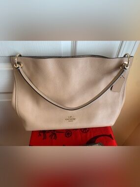 Coach Clarkson tan leather hobo shoulder bag